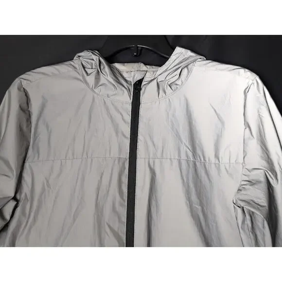 FILA Reflective sport windbreaker Jacket Silver size Medium Athletica Gorpcore - Picture 4 of 7